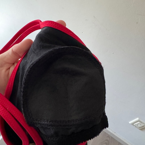 Anne Cole Collection Black One Piece Swimsuit Red Straps Style 75012F1 - Picture 4 of 6